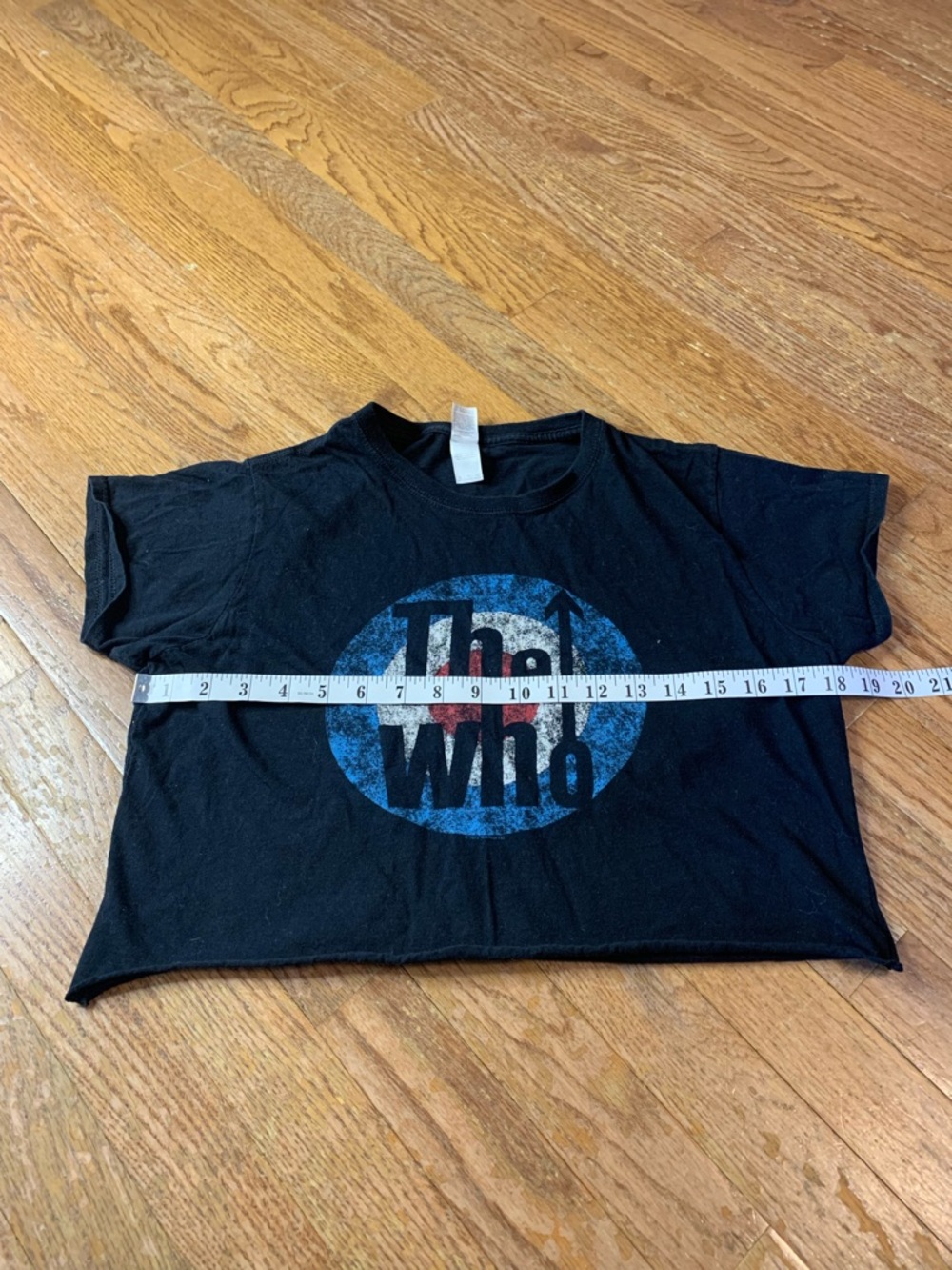 The Who Mod Target Graphic Band Tee | Cropped Black Raw Hem | XL - Picture 7 of 8